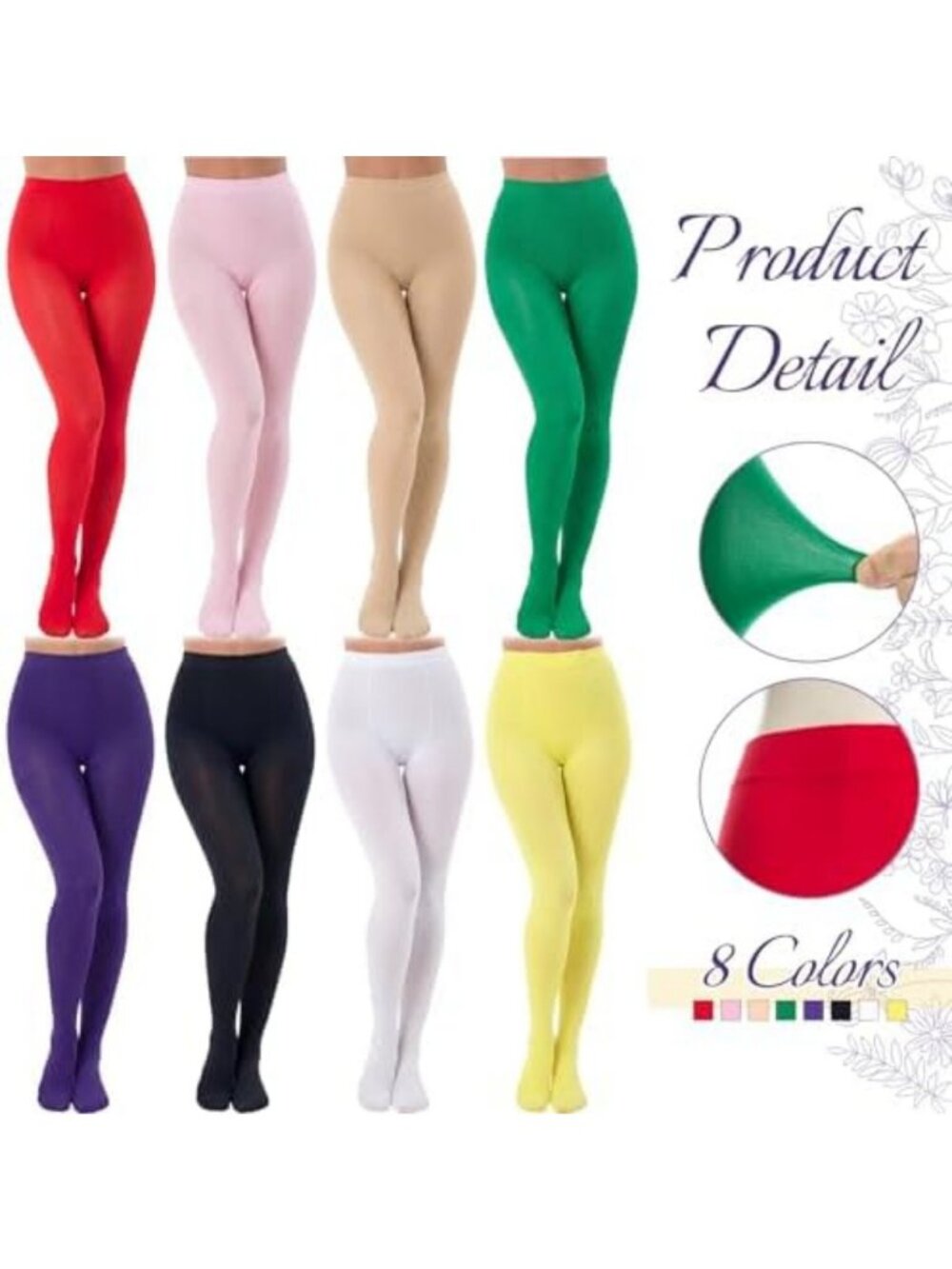 16 Pairs Colorful High Waist Leggings & Stockings for Women - Trendy & Comfy - Picture 4 of 7